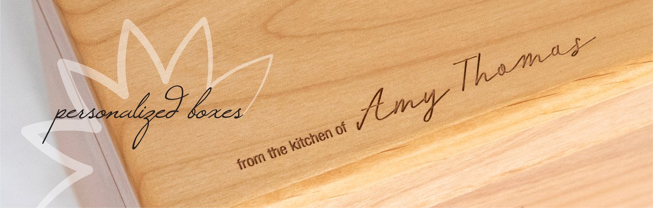 personalized wooden recipe boxes