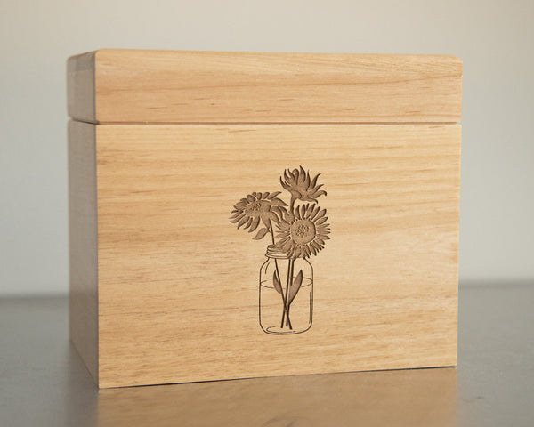 Jar of Sunflowers - Recipe Box