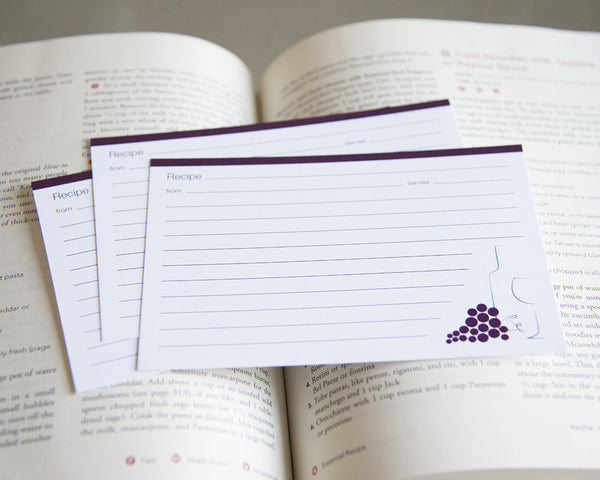 Wine & Grapes - Recipe Cards